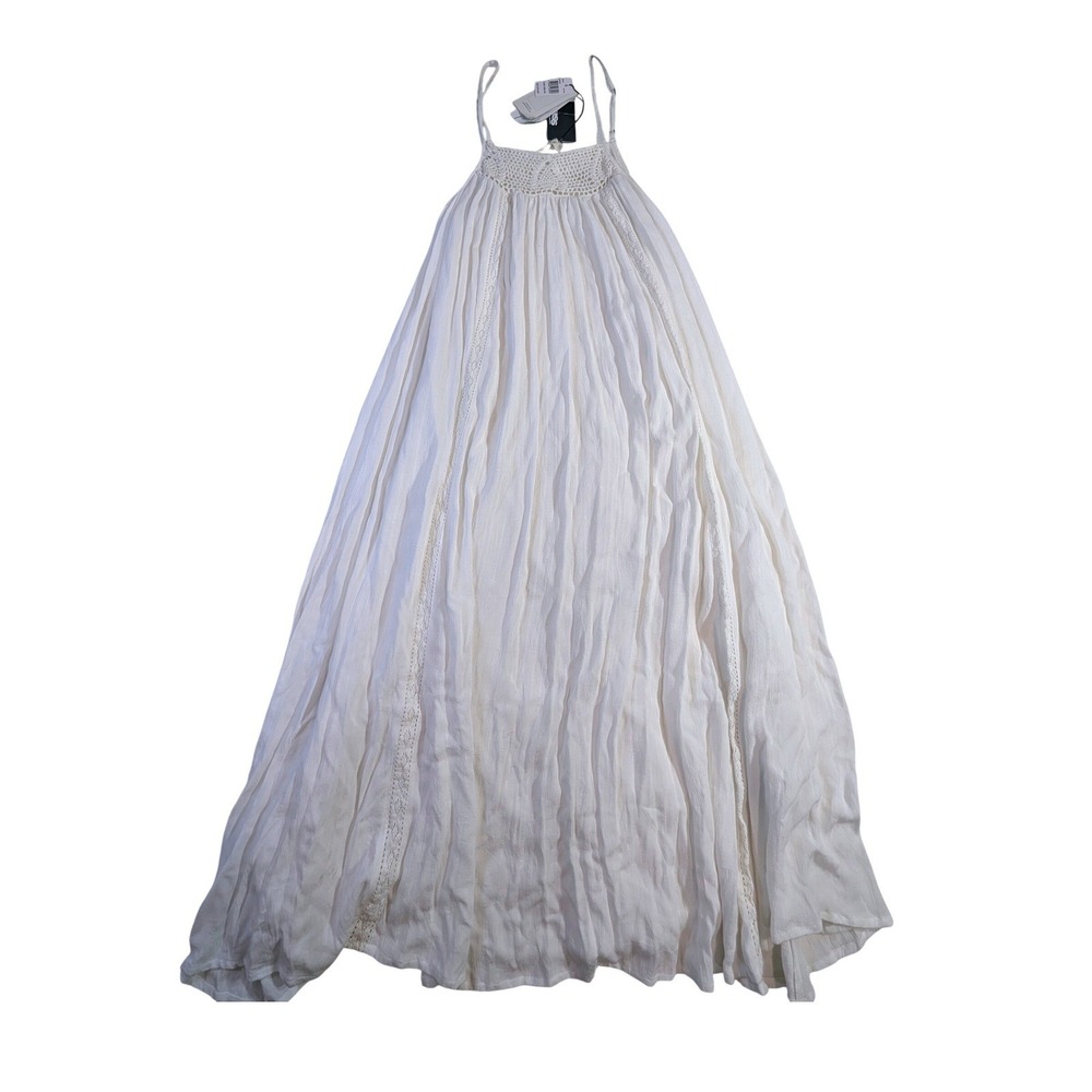 Rip Curl Alara White Crochet-Trim Maxi Dress Women's XS